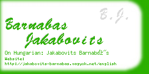 barnabas jakabovits business card